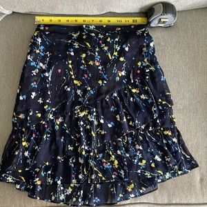 Banana Republic Ruffle Fit and Flare Skirt - Navy XS